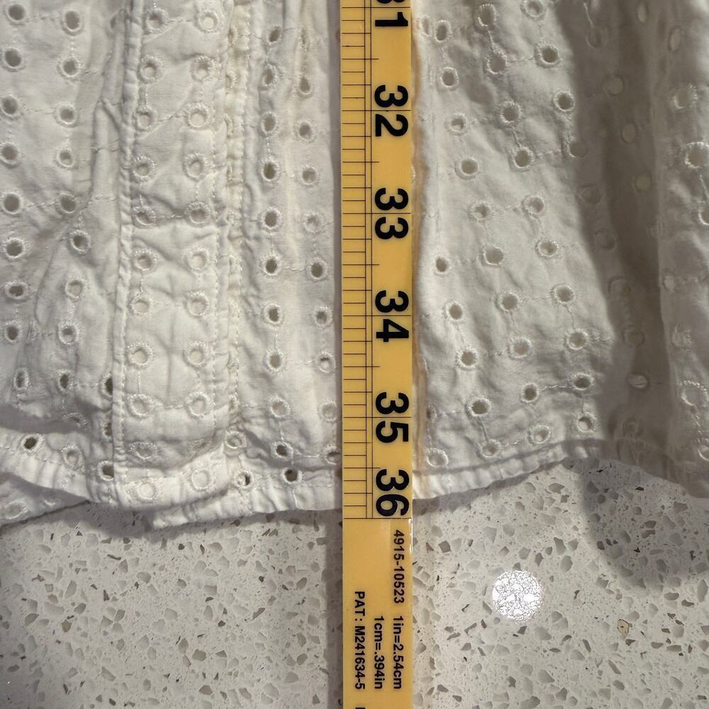 Lands End White Eyelet Tiered Midi Dress Sleeveless Cotton 6 Summer Preppy - Picture 9 of 10